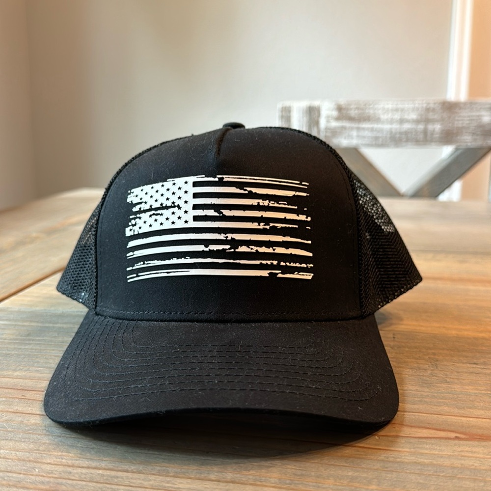 American Flag trucker hat